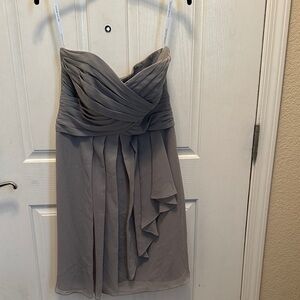 David's Bridal Gray Strapless Dress